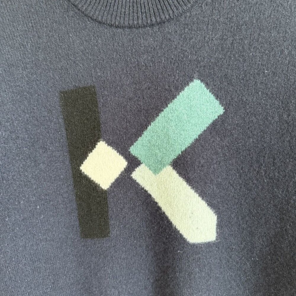 Kenzo Wool Sweater Navy K Logo Pullover Jumper Size S Made in China - Picture 3 of 7